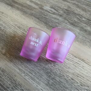 OFFICIAL Ariana Grande RARE Thank U Next Pink Shot Glasses Set Of 2